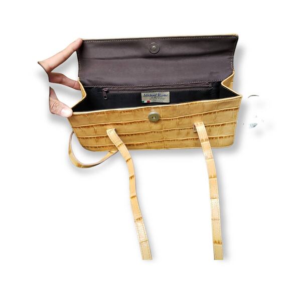 Michael Rome by Besozzi Genuine Light Brown / Tan Leather Made In Italy Purse - Picture 3 of 7